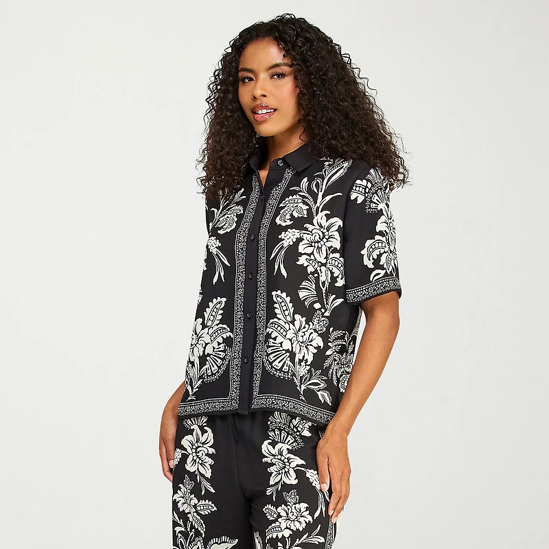 Premier Amour Womens Short Sleeve Blouse