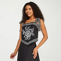 Premier Amour Womens Straight Neck Sleeveless Blouse