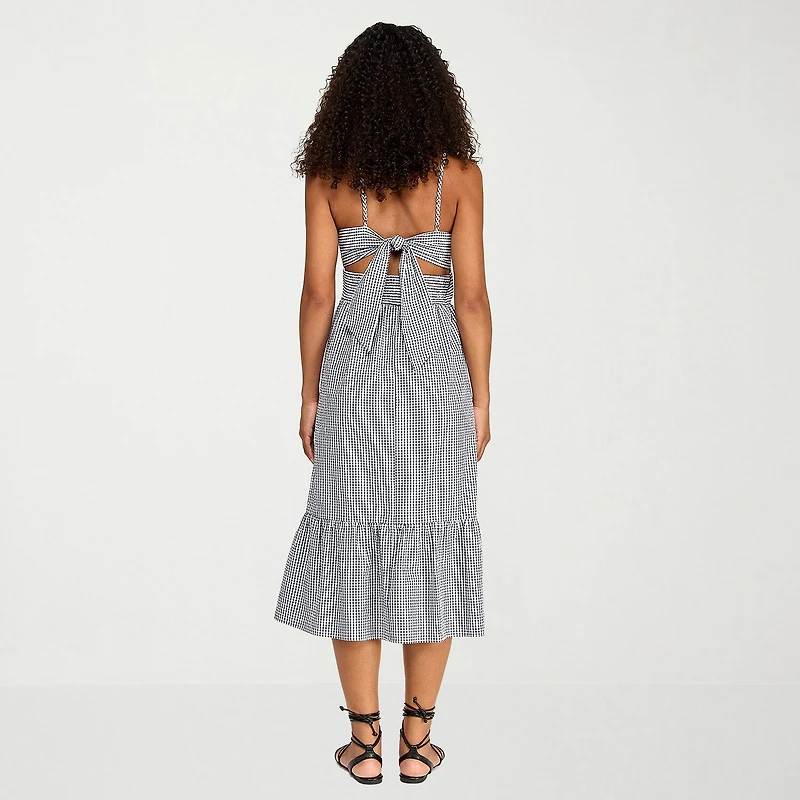 City Triangle Womens Juniors Sweetheart Neck Sleeveless Gingham A-Line Dress