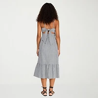 City Triangle Womens Juniors Sweetheart Neck Sleeveless Gingham A-Line Dress