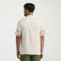 Cubavera Scenic Border Print Mens Short Sleeve Regular Fit Button-Down Shirt