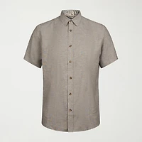 Report Collection Linen  Blend Mens Modern Fit Easy Care Short Sleeve Dress Shirt