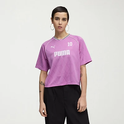 PUMA Jersey Womens Crew Neck Short Sleeve Active Crop Top