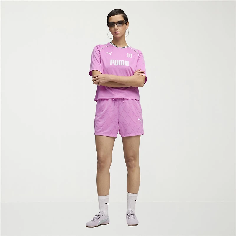 PUMA Womens 4" High Rise Adjustable Waist Drawstring Soccer Short