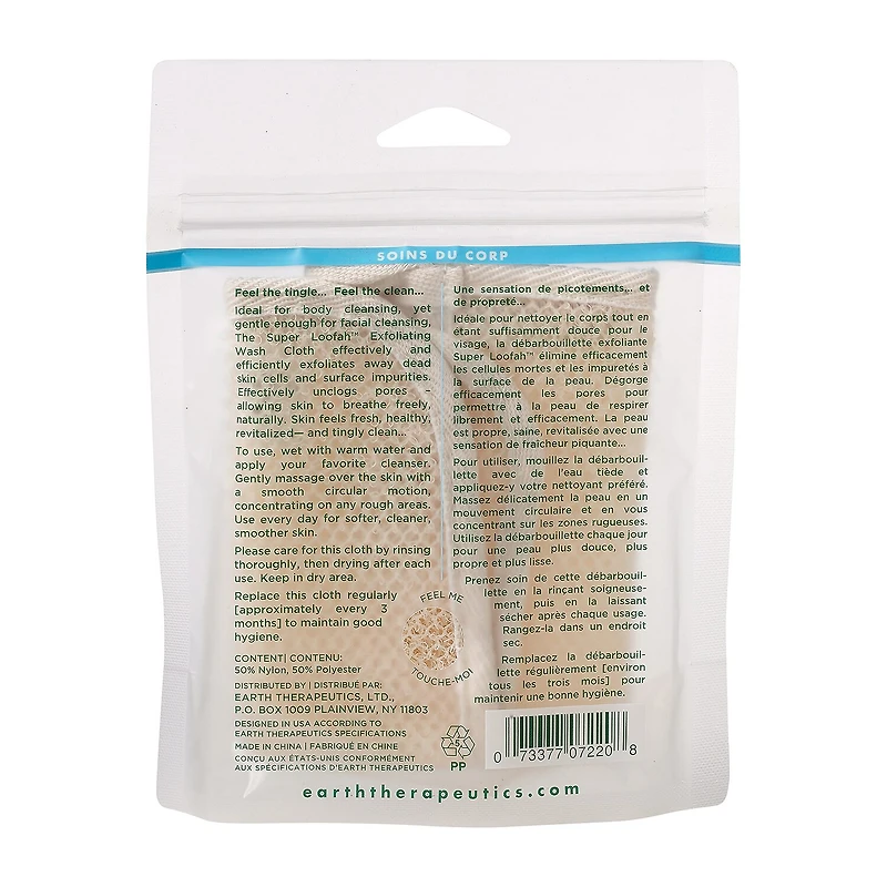 Earth Therapeutics Exfoliating Loofah Washcloth Loofah Sponge
