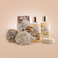 LOVERY™ Honey & Almond Home Bath Gift Set - 7pc Handmade Spa Kit