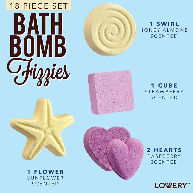 LOVERY™ Variety Bath Bombs Basket - 17pc Home Bath Gift Set