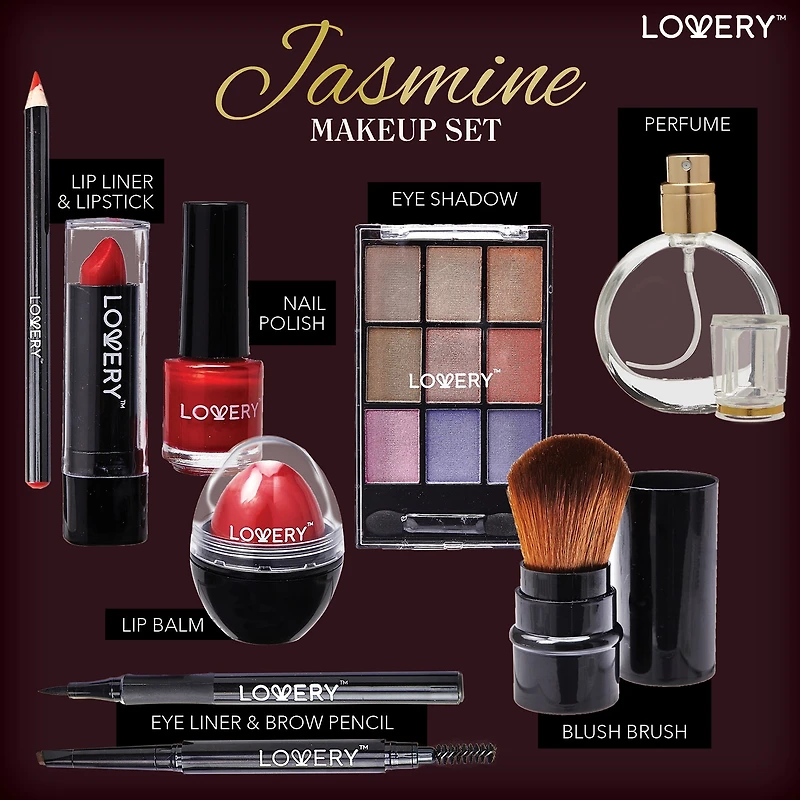 LOVERY™ Floral Jasmine Bath, Spa And Makeup Set