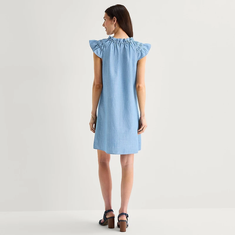 Isabel & Nina Womens Notch Neck Short Sleeve Shift Dress