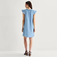 Isabel & Nina Womens Notch Neck Short Sleeve Shift Dress