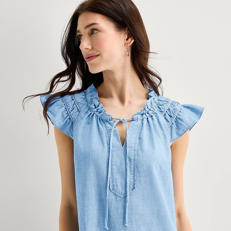 Isabel & Nina Womens Notch Neck Short Sleeve Shift Dress