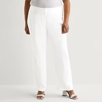 Black Label by Evan-Picone Trouser Womens Plus Classic Fit Wide Leg Suit Pant