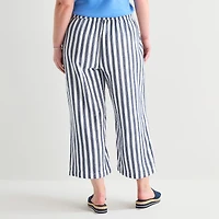 St. John's Bay Womens Plus Straight Cropped Pant