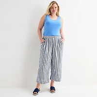 St. John's Bay Womens Plus Straight Cropped Pant