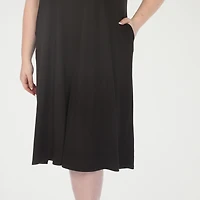 White Mark Crew Neck Womens Plus Short Sleeve T-Shirt Dress