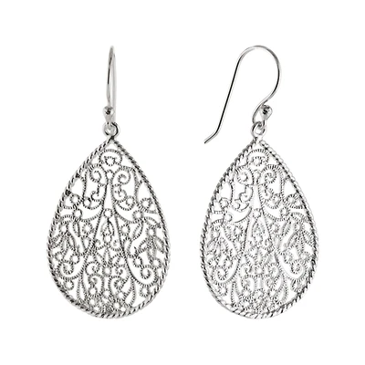 Silver Reflections Womens Pure Silver Over Brass Drop Earrings