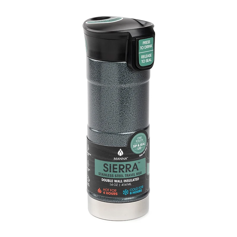 Manna Sierra 14oz Hammered Stainless Steel Travel Mug