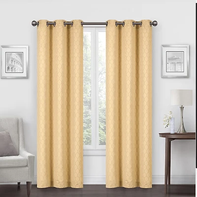 Regal Home Mackenna Jacquard Grommet Top Light-Filtering Set of 2 Curtain Panel
