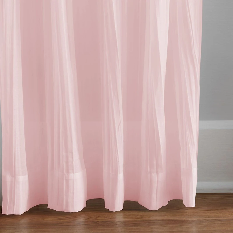 Threadmade Jolie Crushed Tie Top Sheer Single Curtain Panel