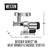 Weston Butcher Series #8 Meat Grinder And Sausage Stuffer