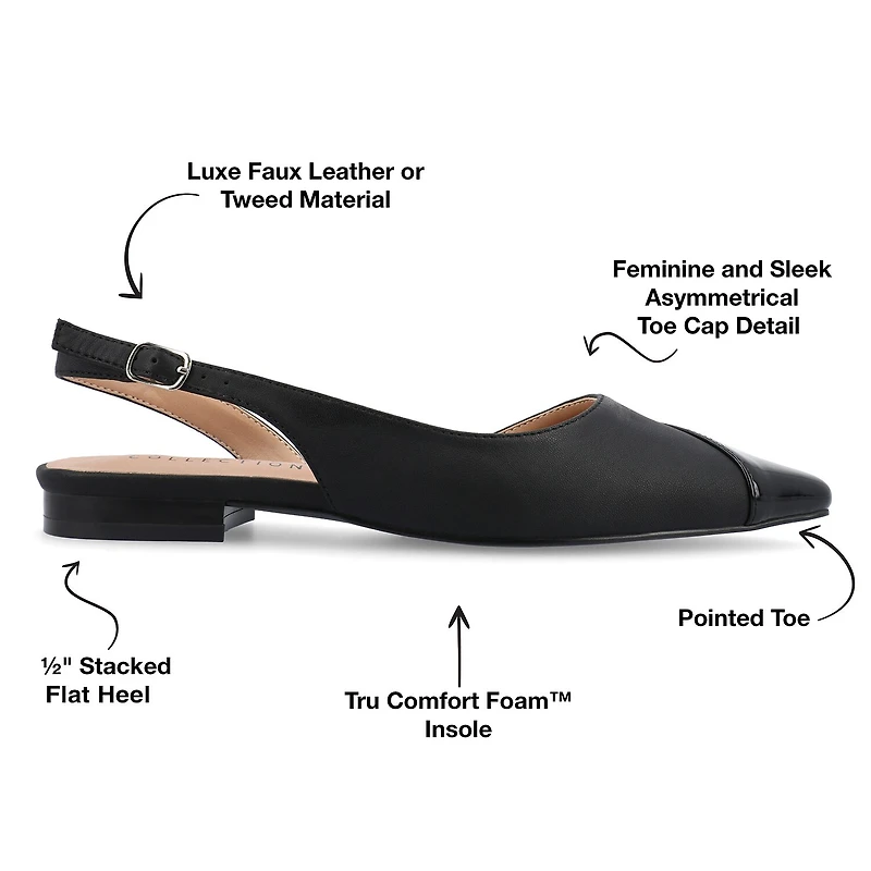 Journee Collection Daphnne Womens Pointed Closed Toe Ballet Flats