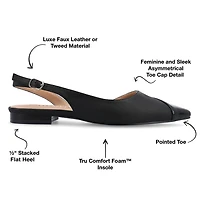 Journee Collection Daphnne Womens Pointed Closed Toe Ballet Flats