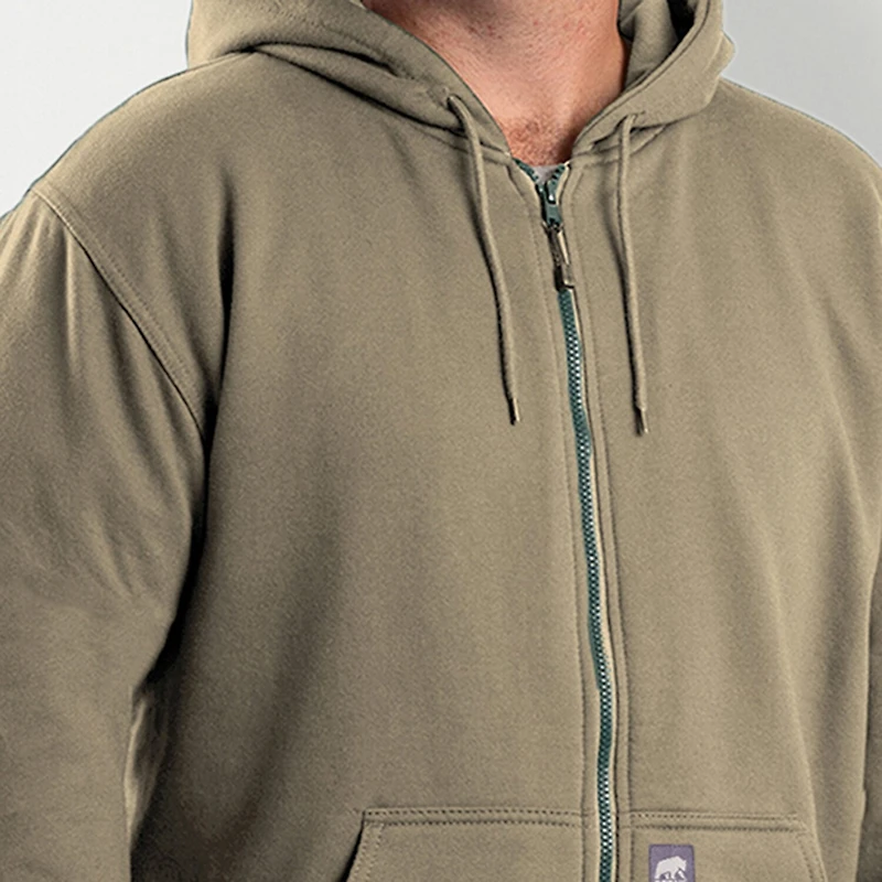 Berne Mens Long Sleeve Fleece Zipper Hoodie