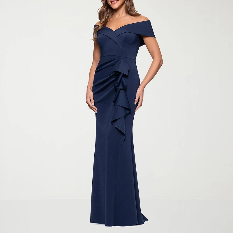 DJ Jaz Womens Sweetheart Neck Short Sleeve Evening Gown