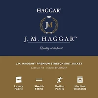 Haggar JMH Prince Of Wales Mens Stretch Fabric Classic Fit Plaid Suit Jacket