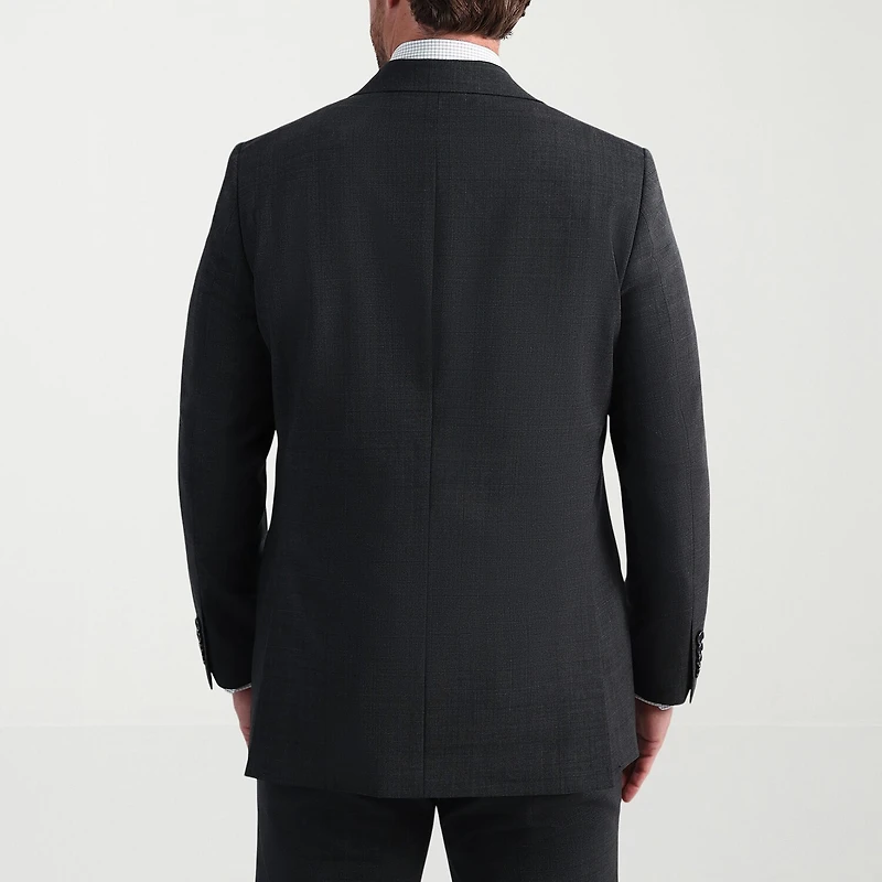Haggar JMH Tailored Wool Windowpane Mens Stretch Fabric Modern Fit Suit Jacket