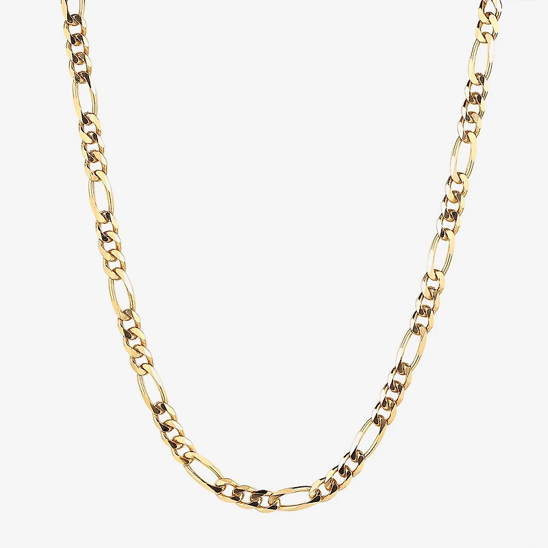 14K Gold Over Silver Solid Figaro Chain Necklace