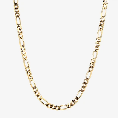 14K Gold Over Silver Solid Figaro Chain Necklace