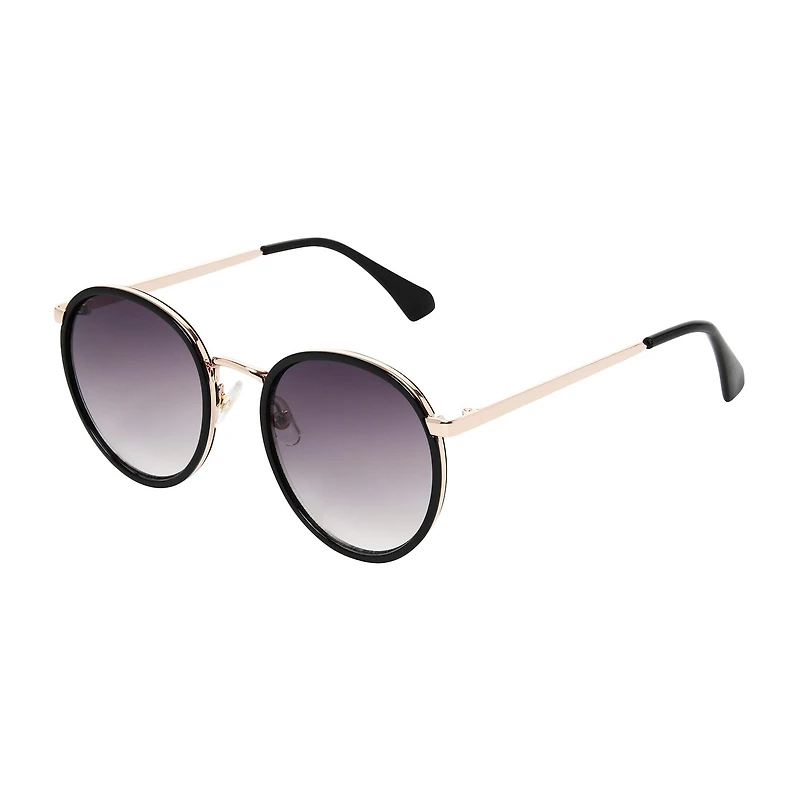 a.n.a Black Round Womens UV Protection Sunglasses