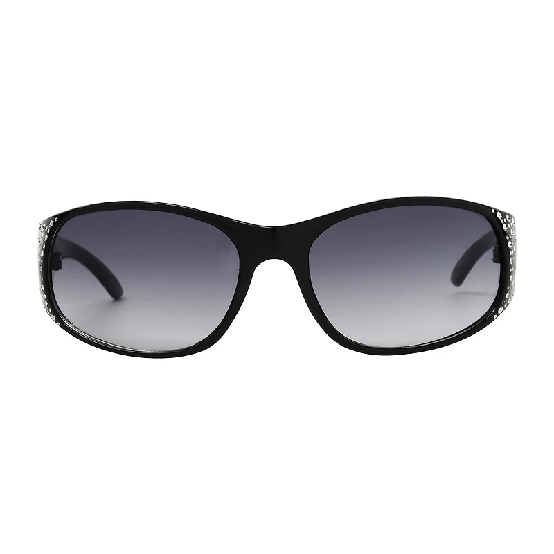 Mixit Black With Gem Detail Womens UV Protection Sunglasses
