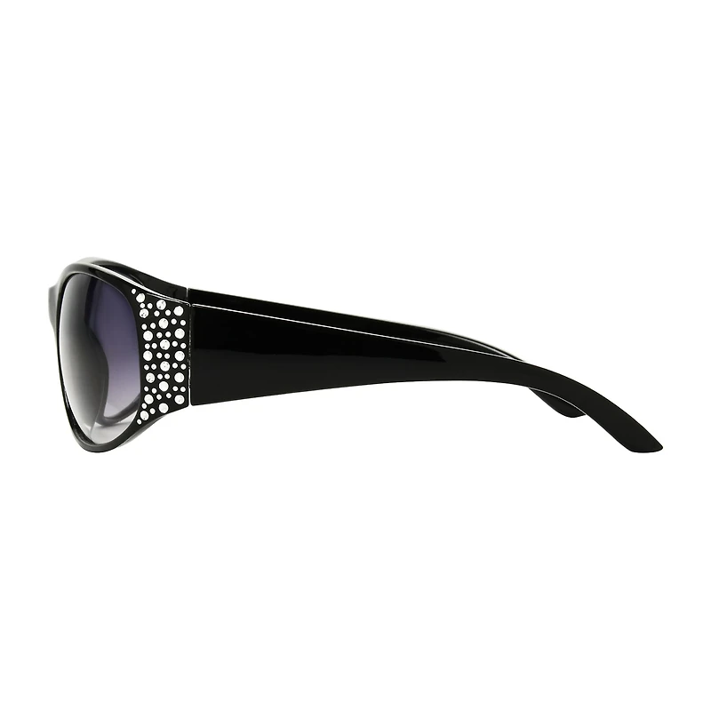 Mixit Black With Gem Detail Womens UV Protection Sunglasses