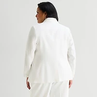 Black Label by Evan-Picone Womens Plus Classic Fit Suit Jacket