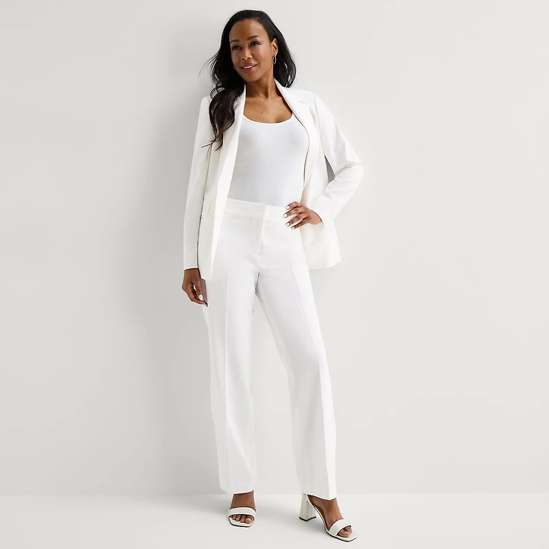 Black Label by Evan-Picone Trouser Womens Classic Fit Wide Leg Suit Pant