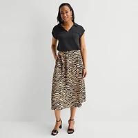 Liz Claiborne Womens V Neck Short Sleeve Blouse