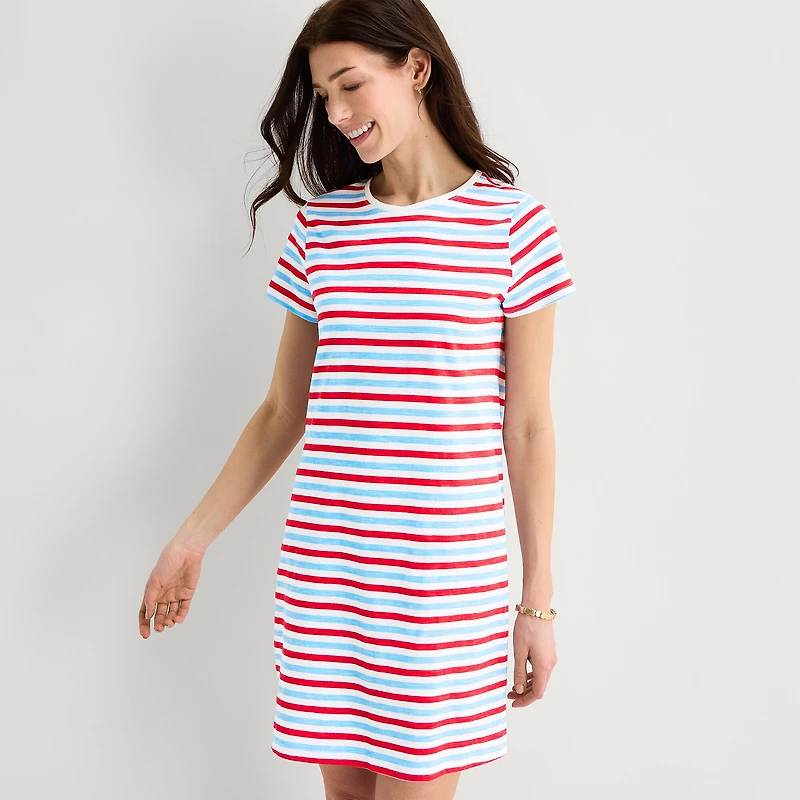St. John's Bay Womens Short Sleeve T-Shirt Dress