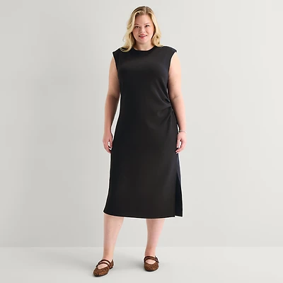 Stylus Womens Plus Sleeveless Sheath Dress