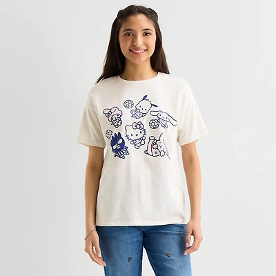 Hello Kitty And Friends Soccer Boyfriend Tee Womens Juniors Crew Neck Short Sleeve Regular Fit Graphic T-Shirt