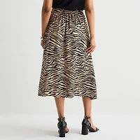 Liz Claiborne Womens High Rise Midi A-Line Skirt