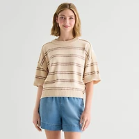 a.n.a Womens Crew Neck Short Sleeve Pullover Sweater