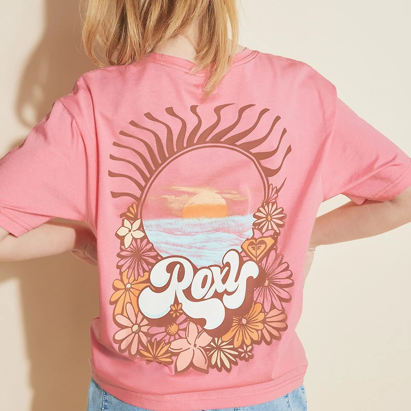Roxy Big Kid Girls Crew Neck Short Sleeve Regular Fit Graphic T-Shirt