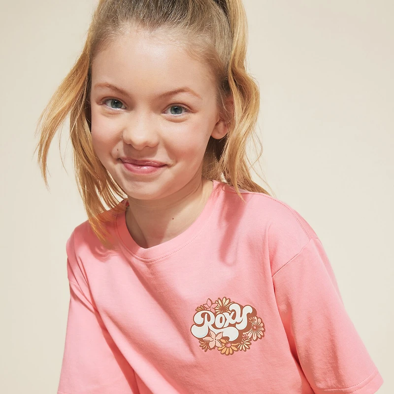 Roxy Big Kid Girls Crew Neck Short Sleeve Regular Fit Graphic T-Shirt