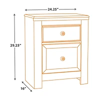 Signature Design by Ashley Paxberry 25" 2 Drawer Charging Nightstand