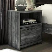 Signature Design by Ashley Baystorm 1-Drawer Nightstand in Dark Gray