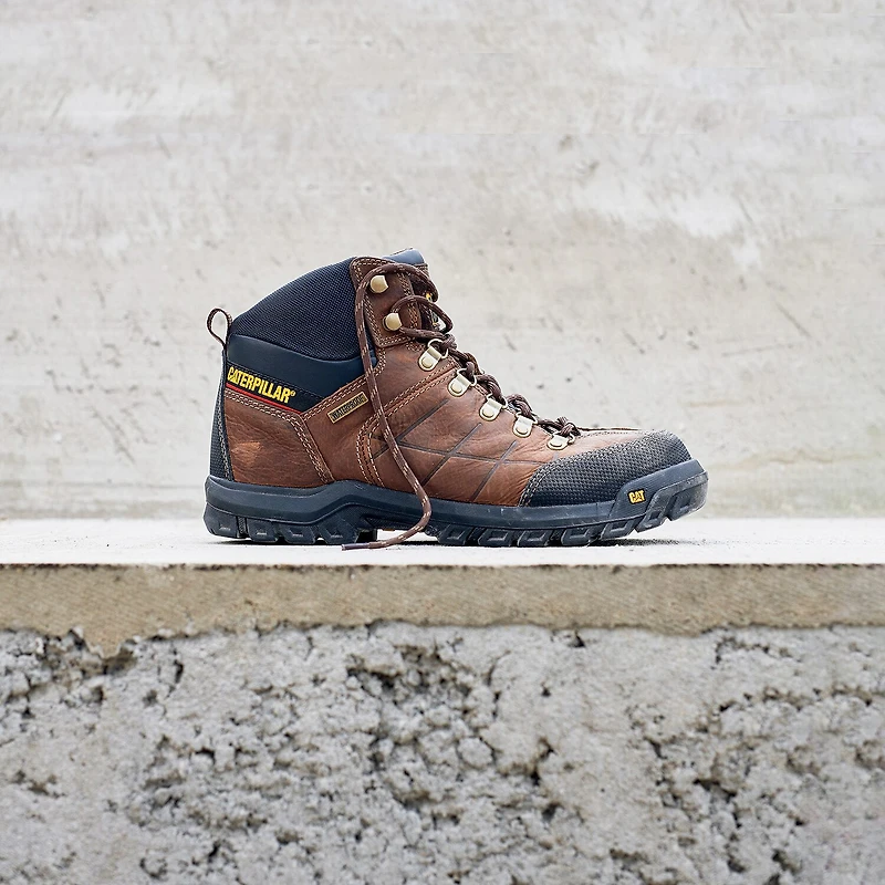 CAT Mens Threshold Waterproof Slip Resistant Steel Toe Work Boots