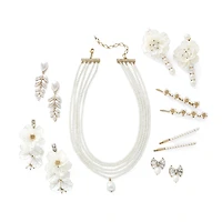 Bijoux Bar Gold Tone Womens Glass Simulated Pearl Bow Hypoallergenic Drop Earrings