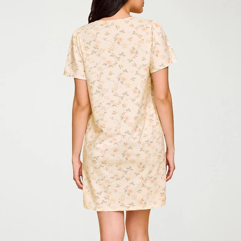 Ilusion Womens Short Sleeve Scoop Neck Nightshirt